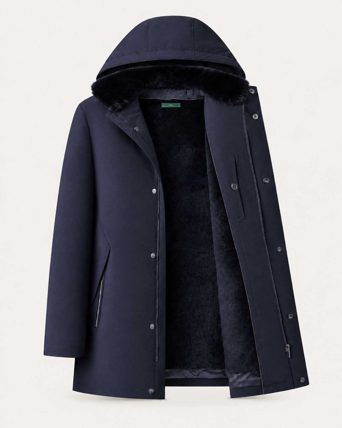 Rabbit Fur and Goose Down-Lined Hooded Nylon Parka