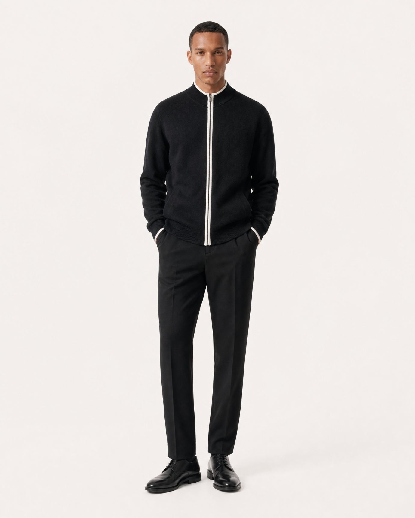 London Cashmere Full-Zip Cardigan Jacket