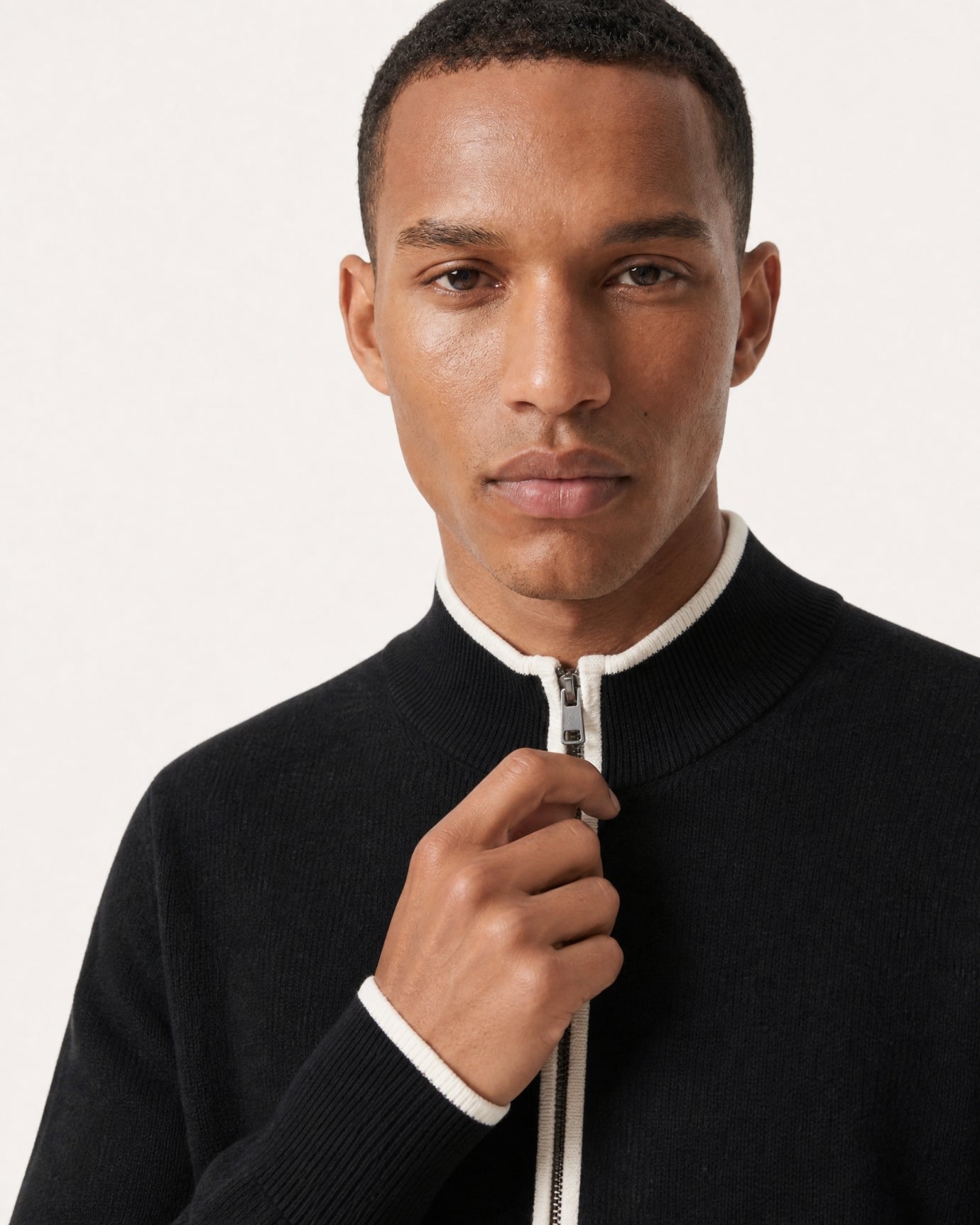 London Cashmere Full-Zip Cardigan Jacket