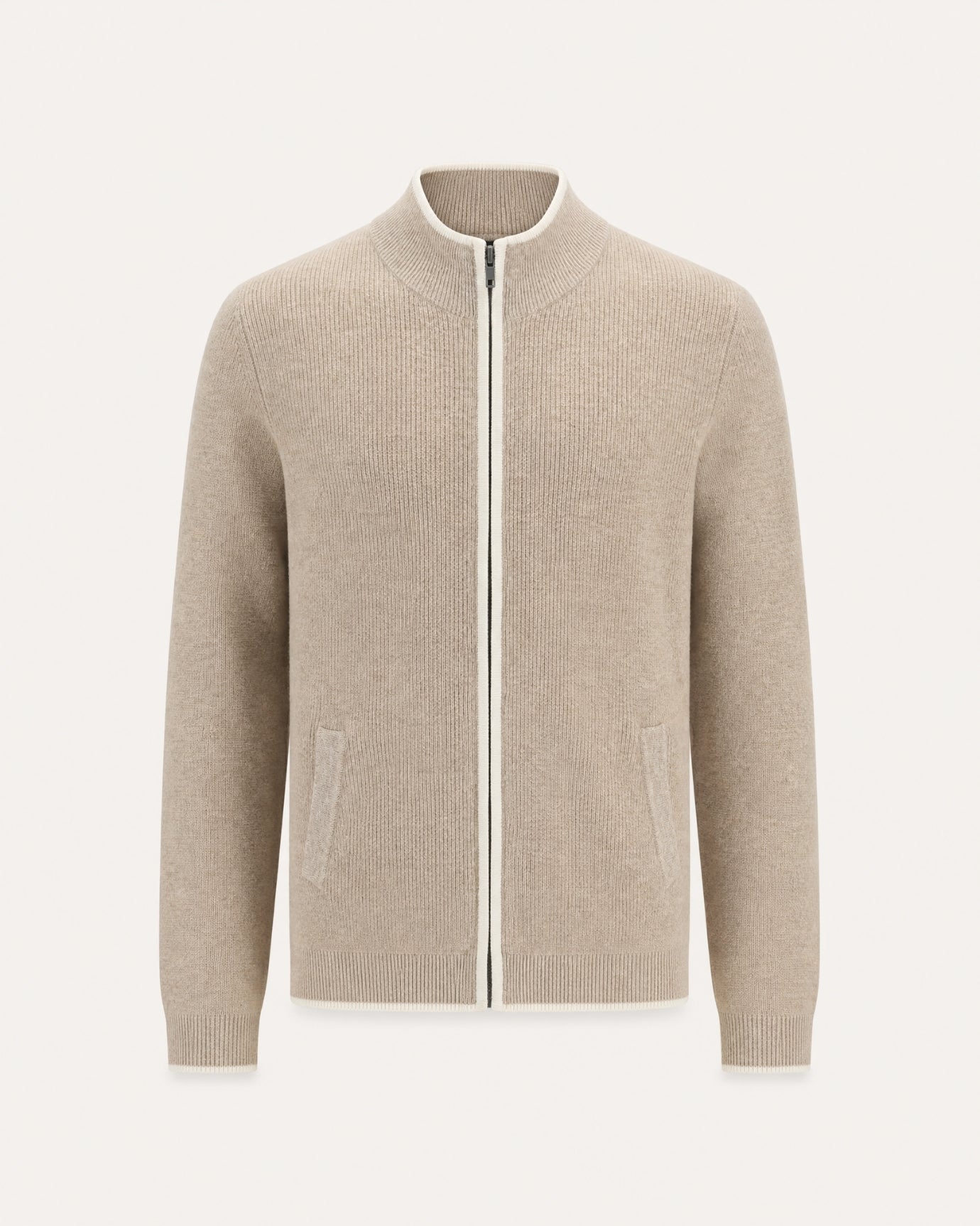 London Cashmere Full-Zip Cardigan Jacket