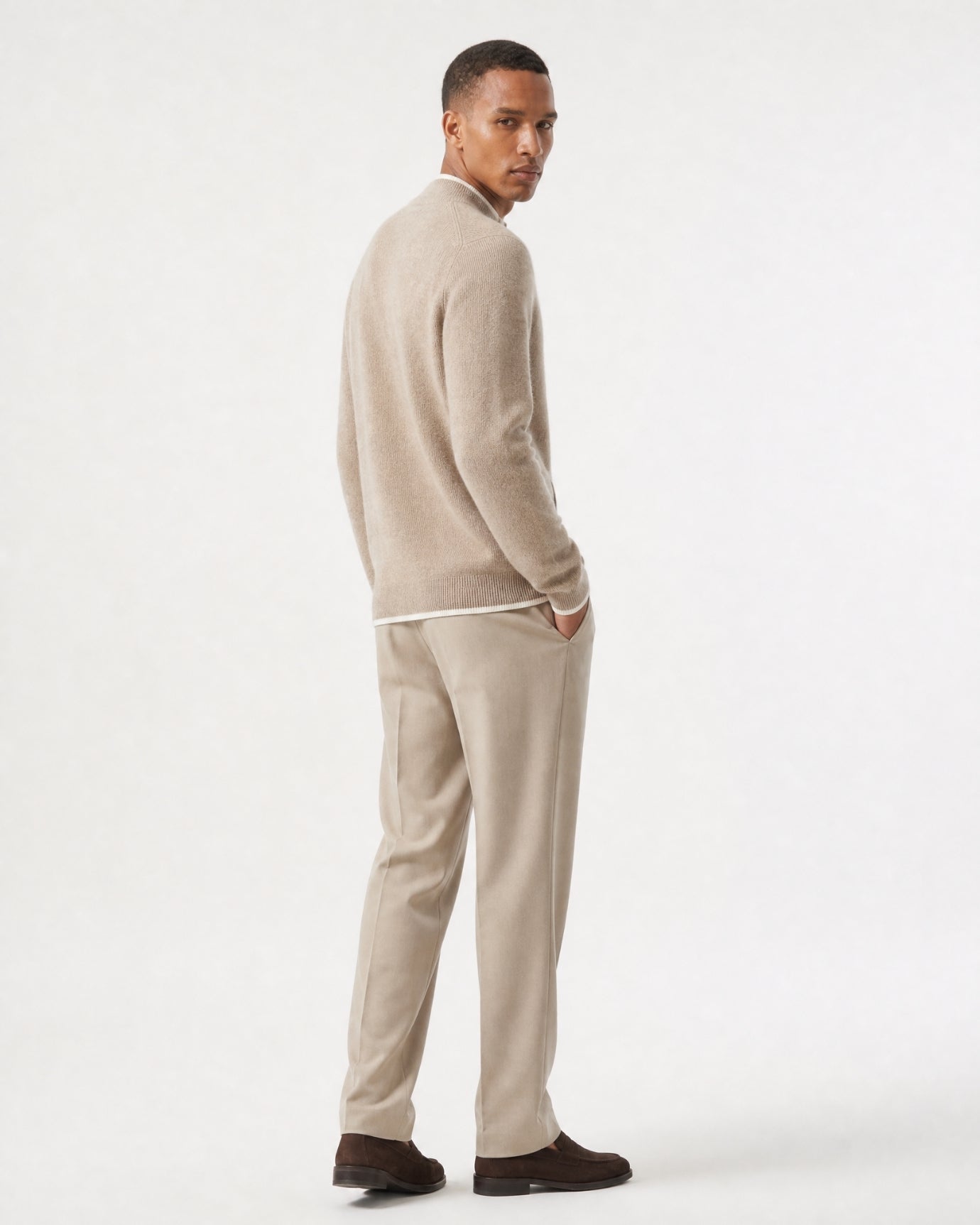London Cashmere Full-Zip Cardigan Jacket