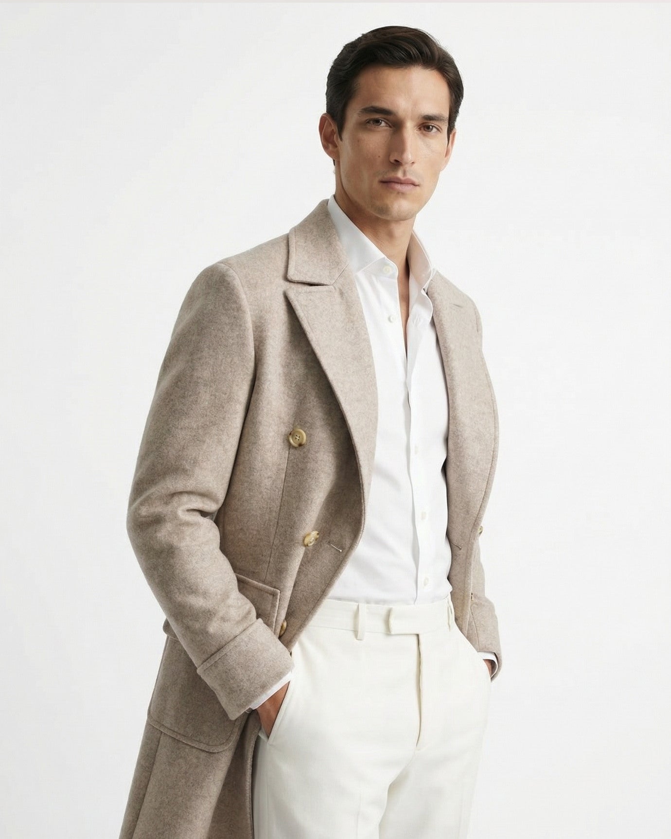 Ulster Collar Double-Breasted Wool Thick Coat