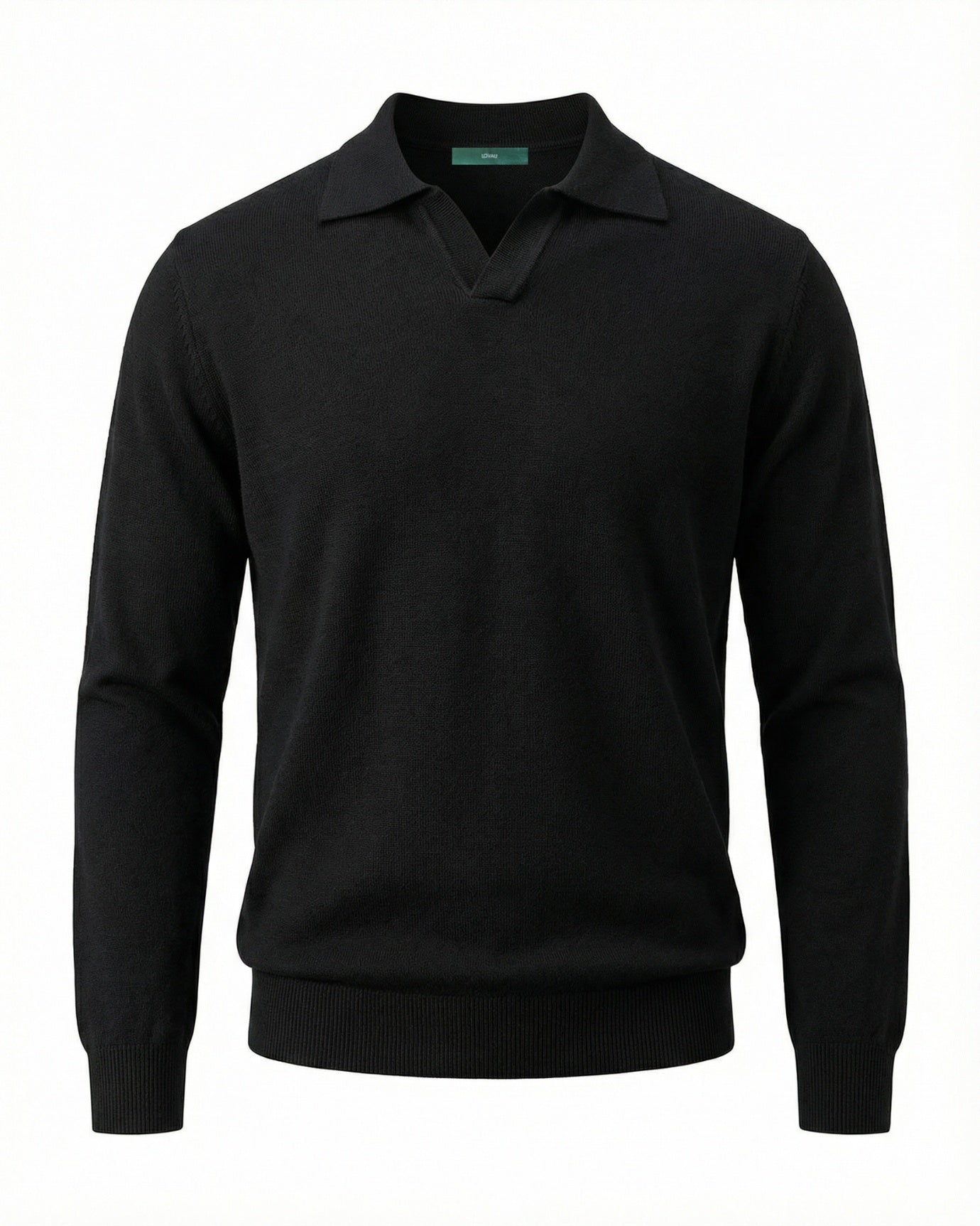 Polo de lana modal con cuello de gaviota