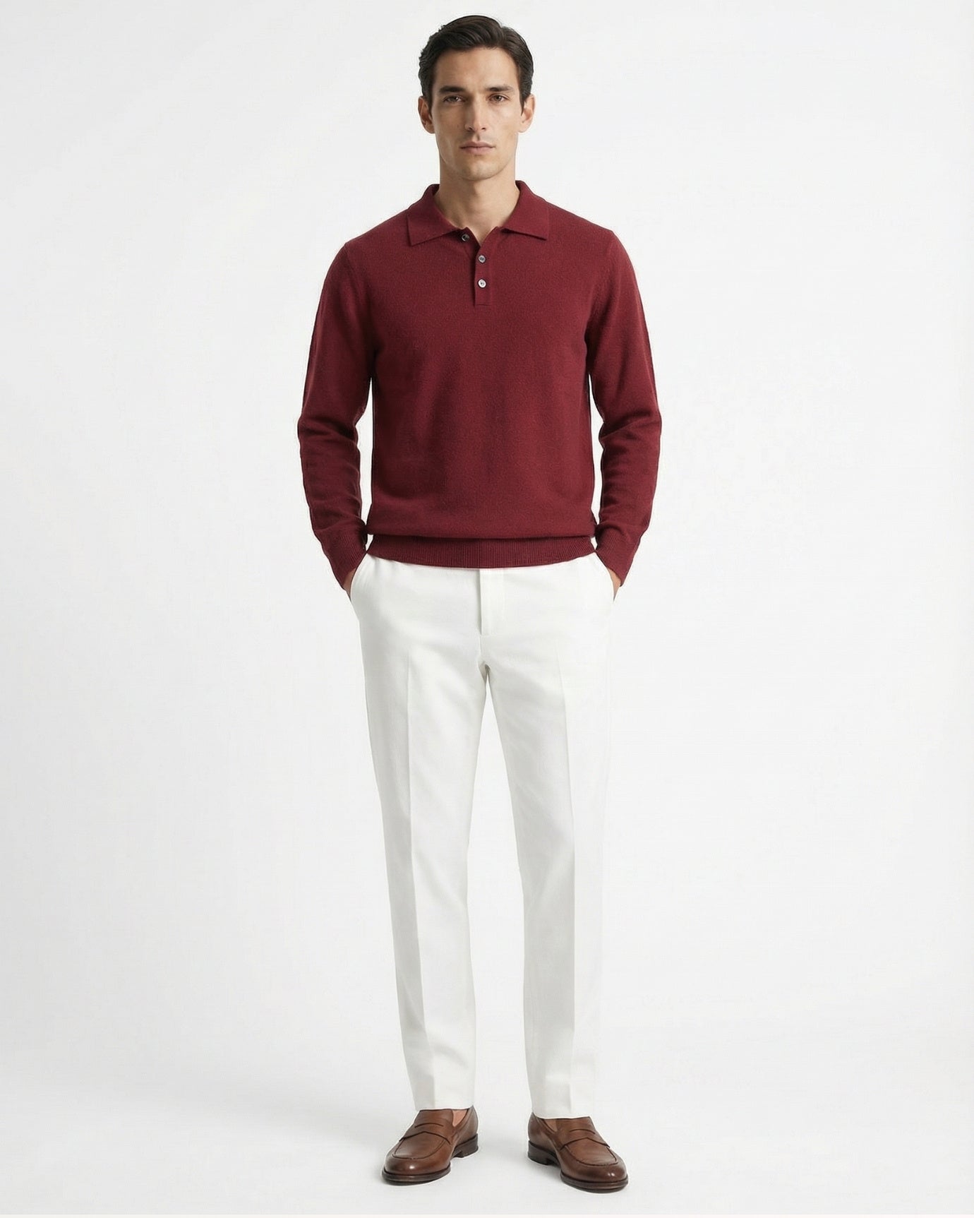 Fine Cashmere Polo Long Sleeve