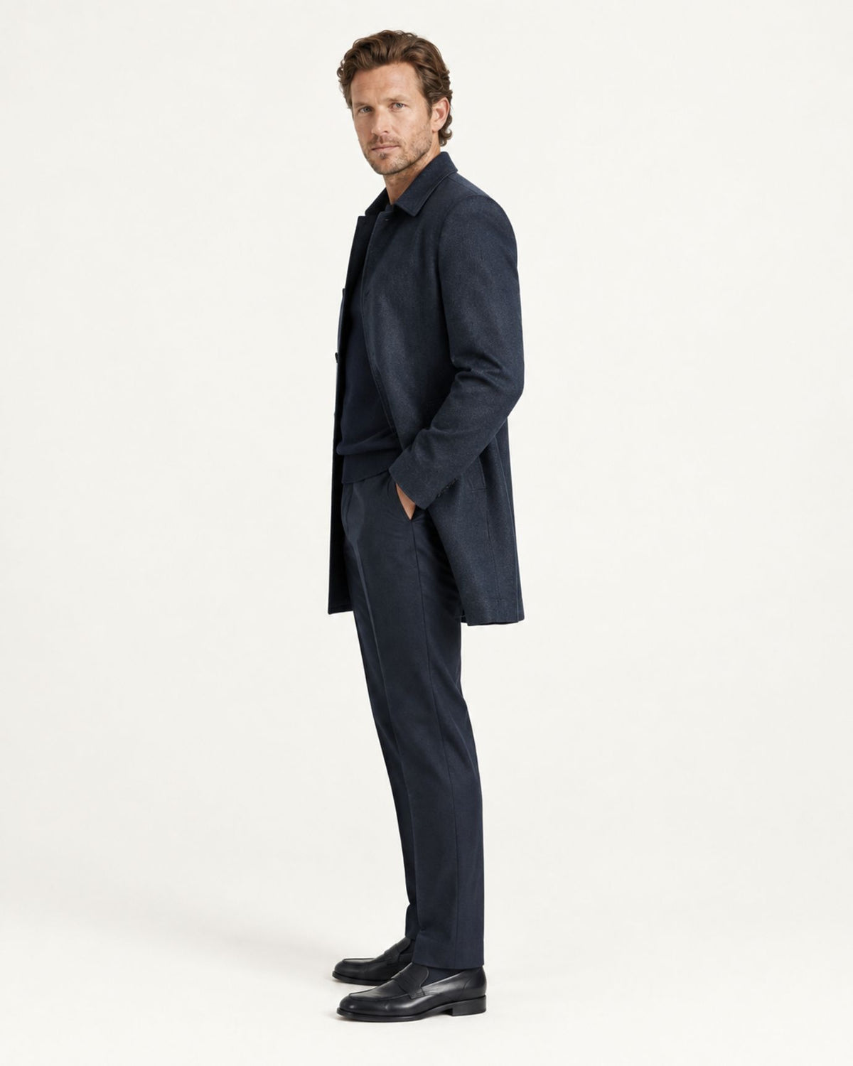 Berlin Notched Lapel Wool Overcoat