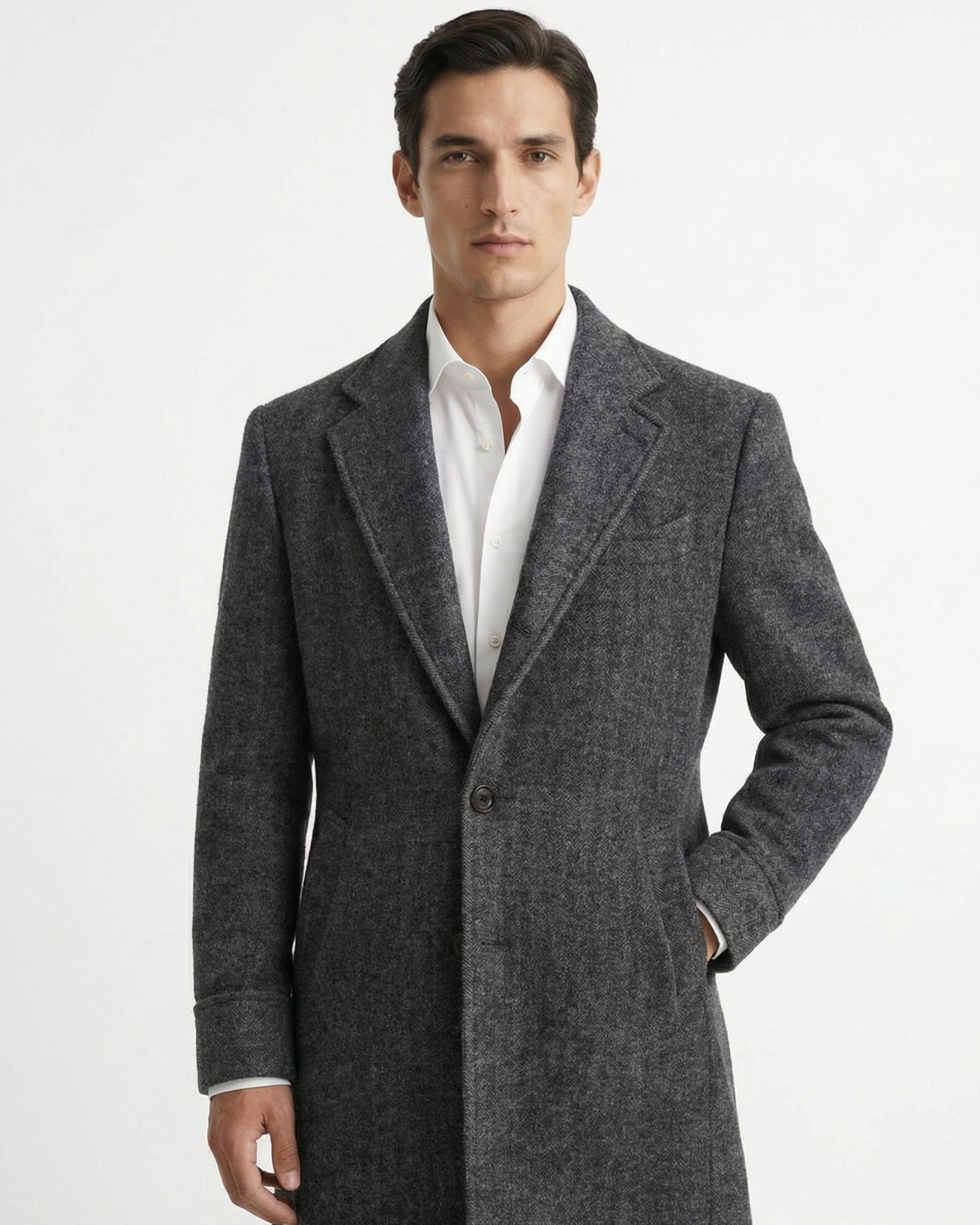 Chester Wool Coat Dark Gray | Men's | Lovau