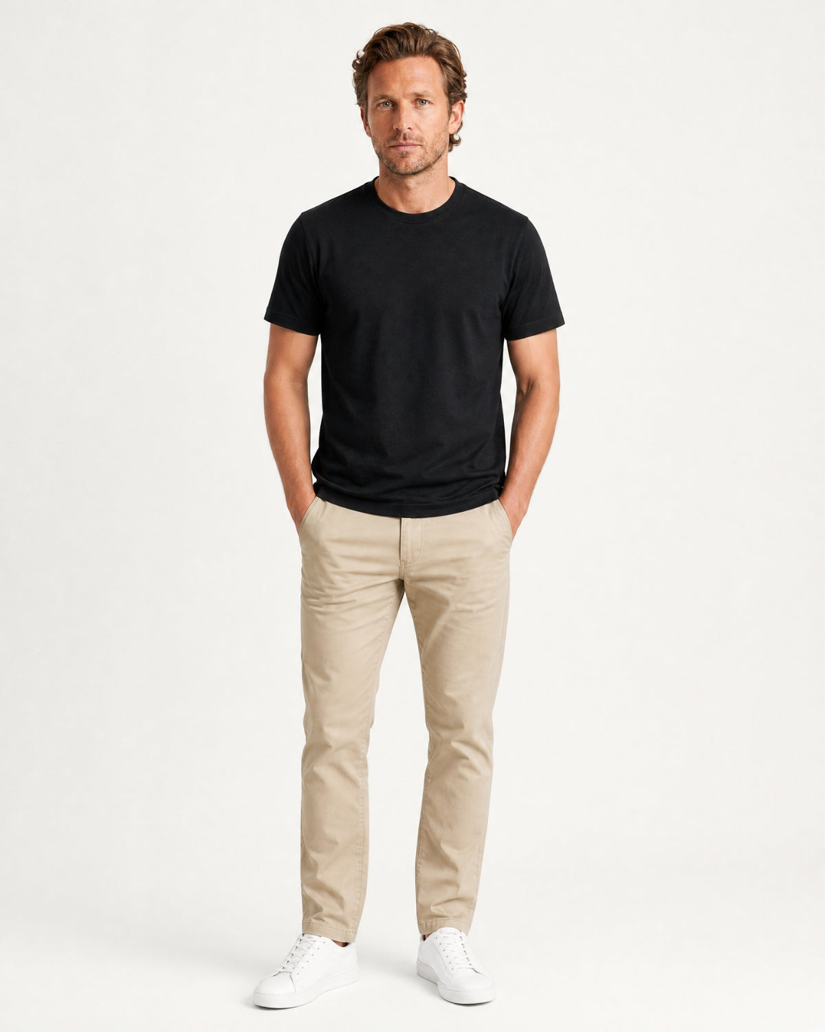 High-Count Australian Wool Crewneck Knit T-Shirt