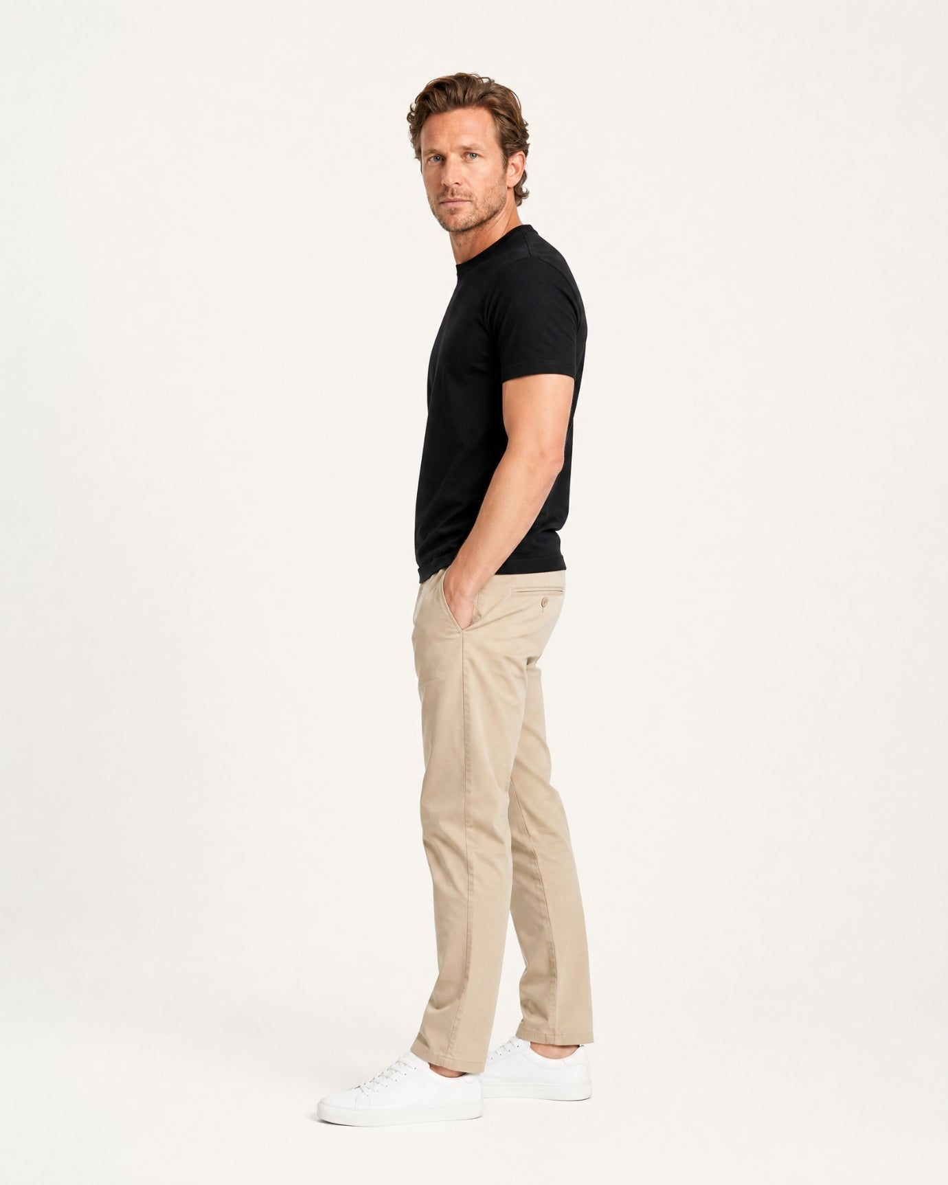 High-Count Australian Wool Crewneck Knit T-Shirt