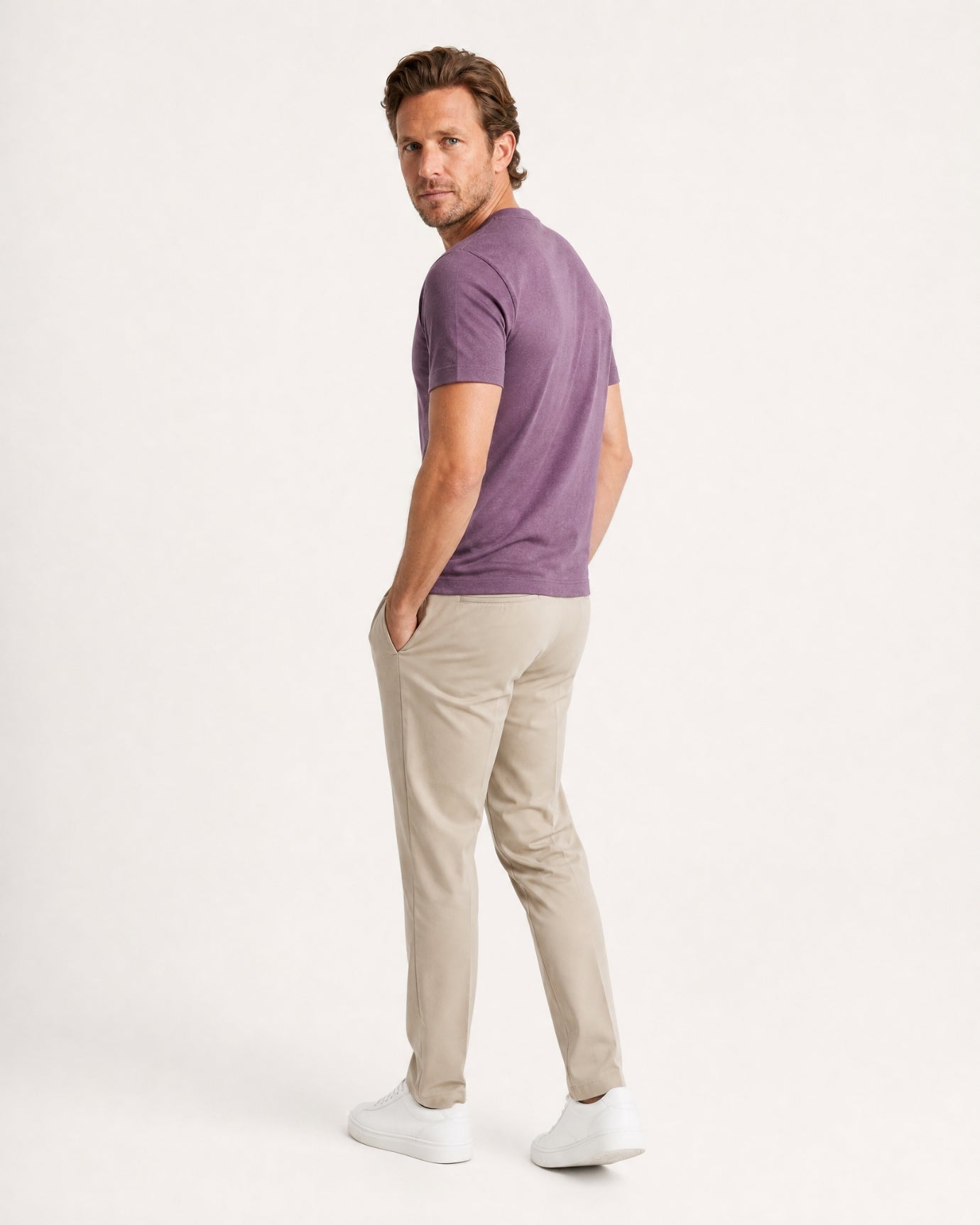 High-Count Australian Wool Crewneck Knit T-Shirt