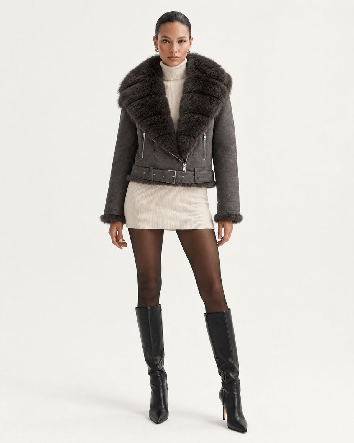 Rabbit Fur-Lined Suede Jacket Limited Edition