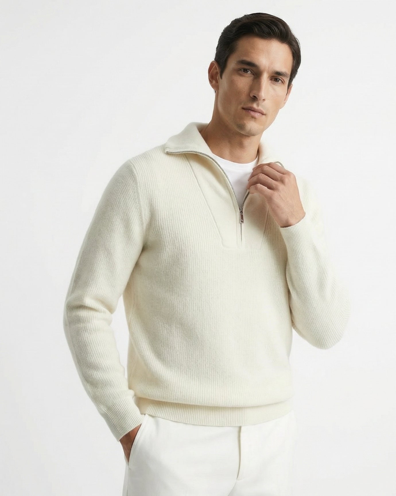 Cashmere Sweater Zipper Thickened