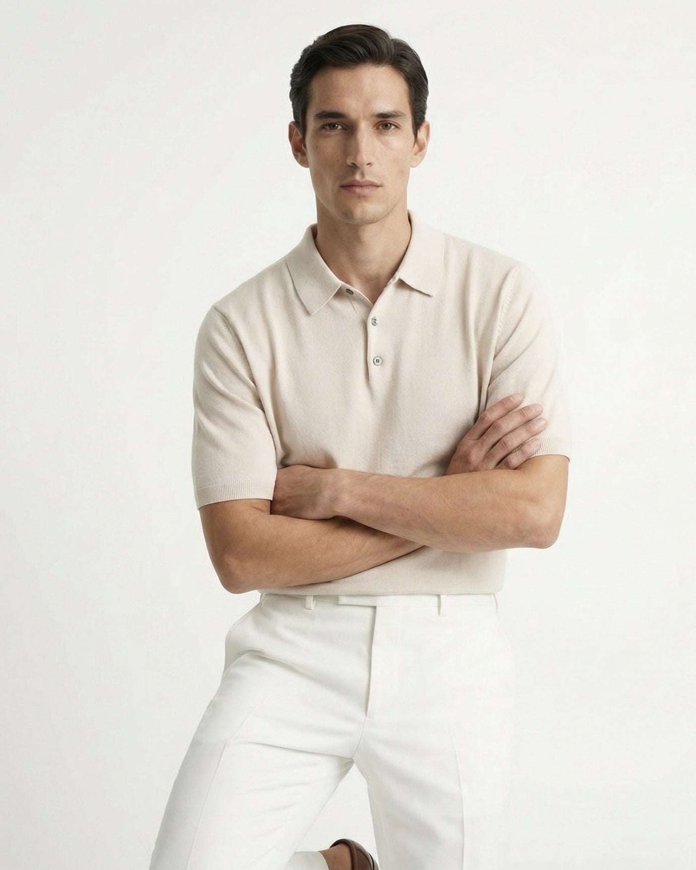 Mulberry Silk Cashmere Polo short-sleeved
