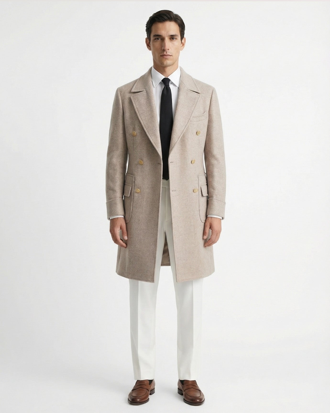 Ulster Collar Double-Breasted Wool Thick Coat