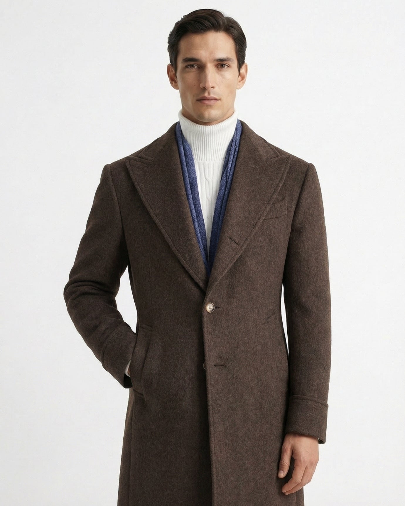 Chester Overcoat Dark Brown Wool | Men's | Lovau
