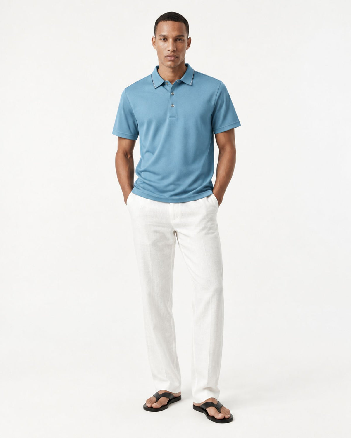 Lightweight Acetate Short-Sleeve Polo Shirt