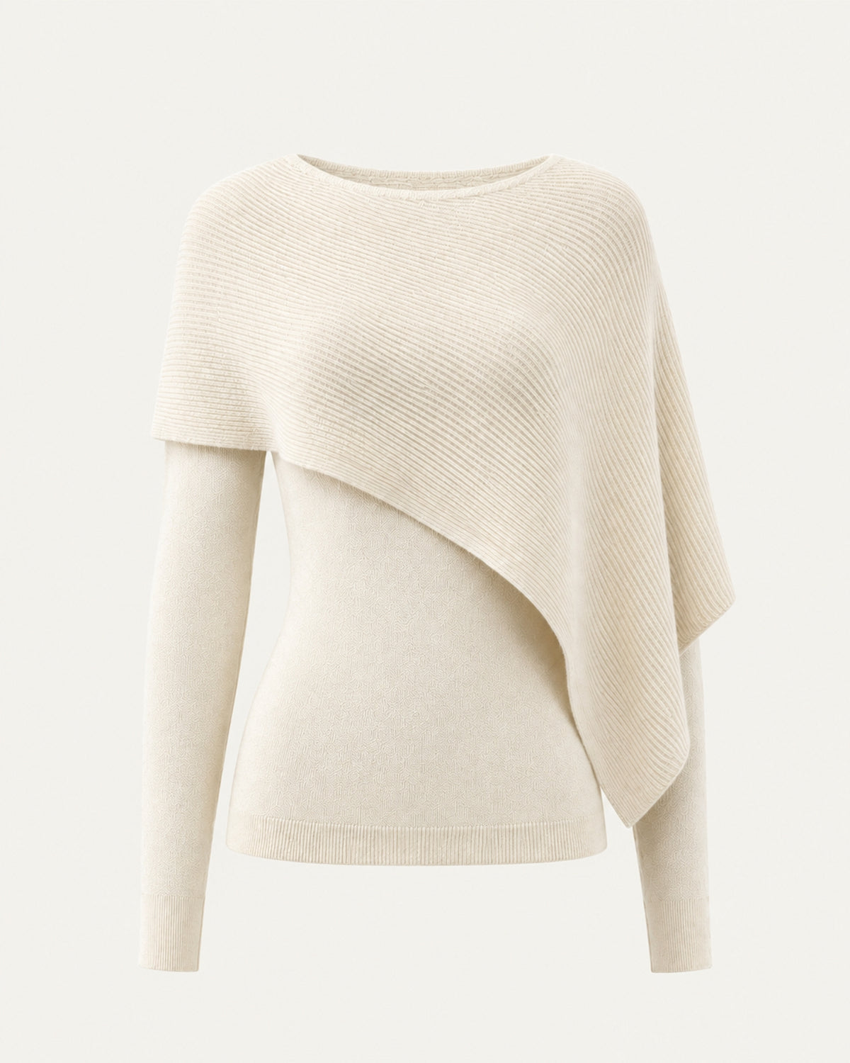 Mina Asymmetrical Draped Knit Shawl Top