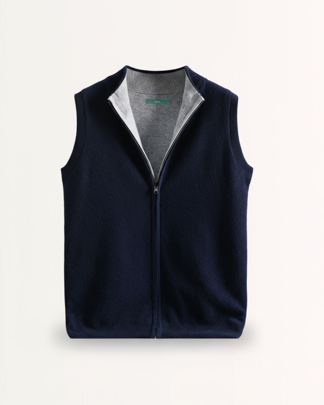 Double-Sided Zip Wool Cashmere Vest Men | Lovau