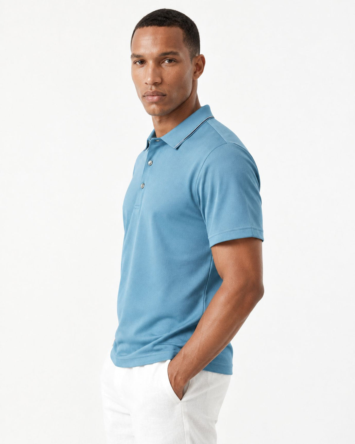 Lightweight Acetate Short-Sleeve Polo Shirt