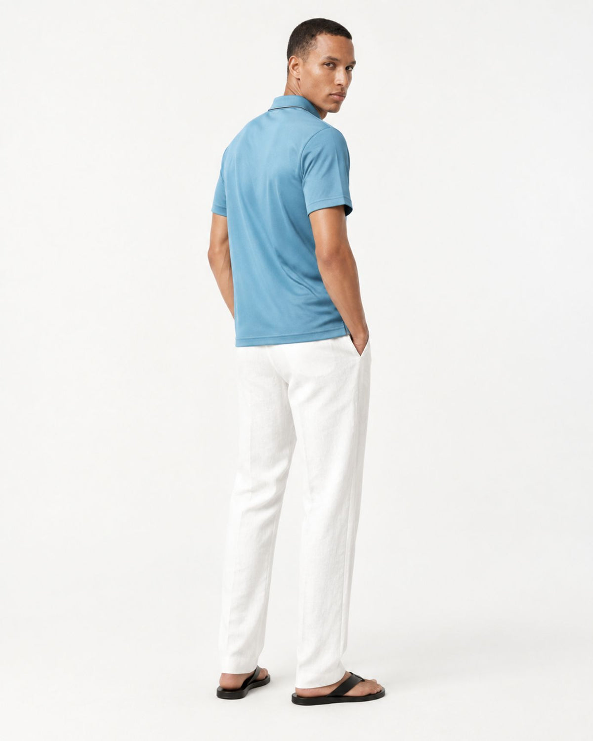 Lightweight Acetate Short-Sleeve Polo Shirt