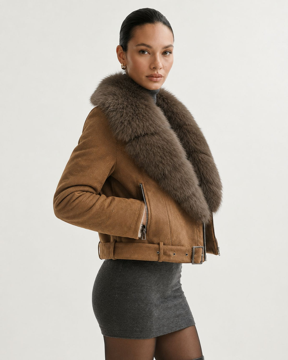 Rabbit Fur-Lined Suede Jacket Limited Edition
