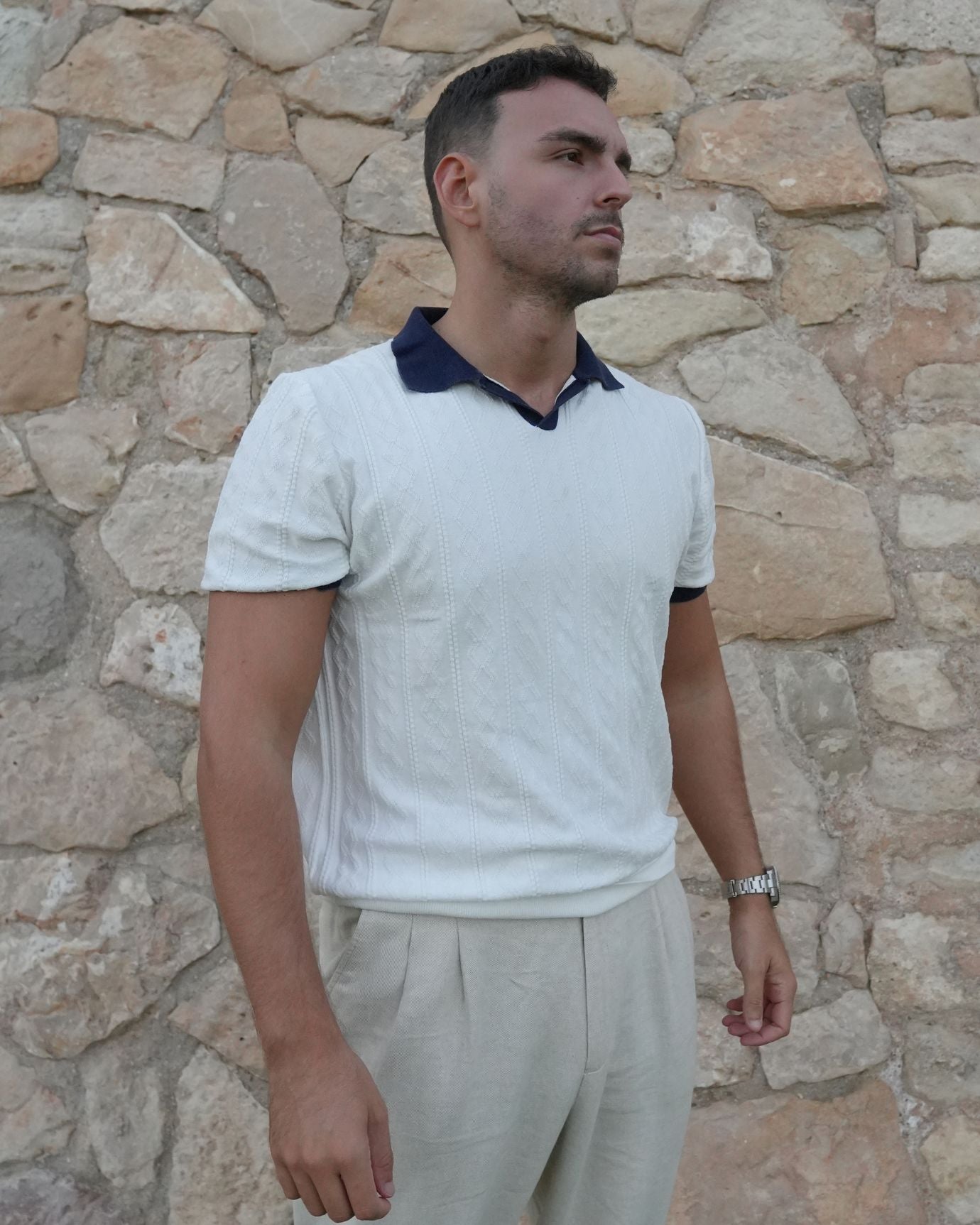 Old Money Marine Polo - White