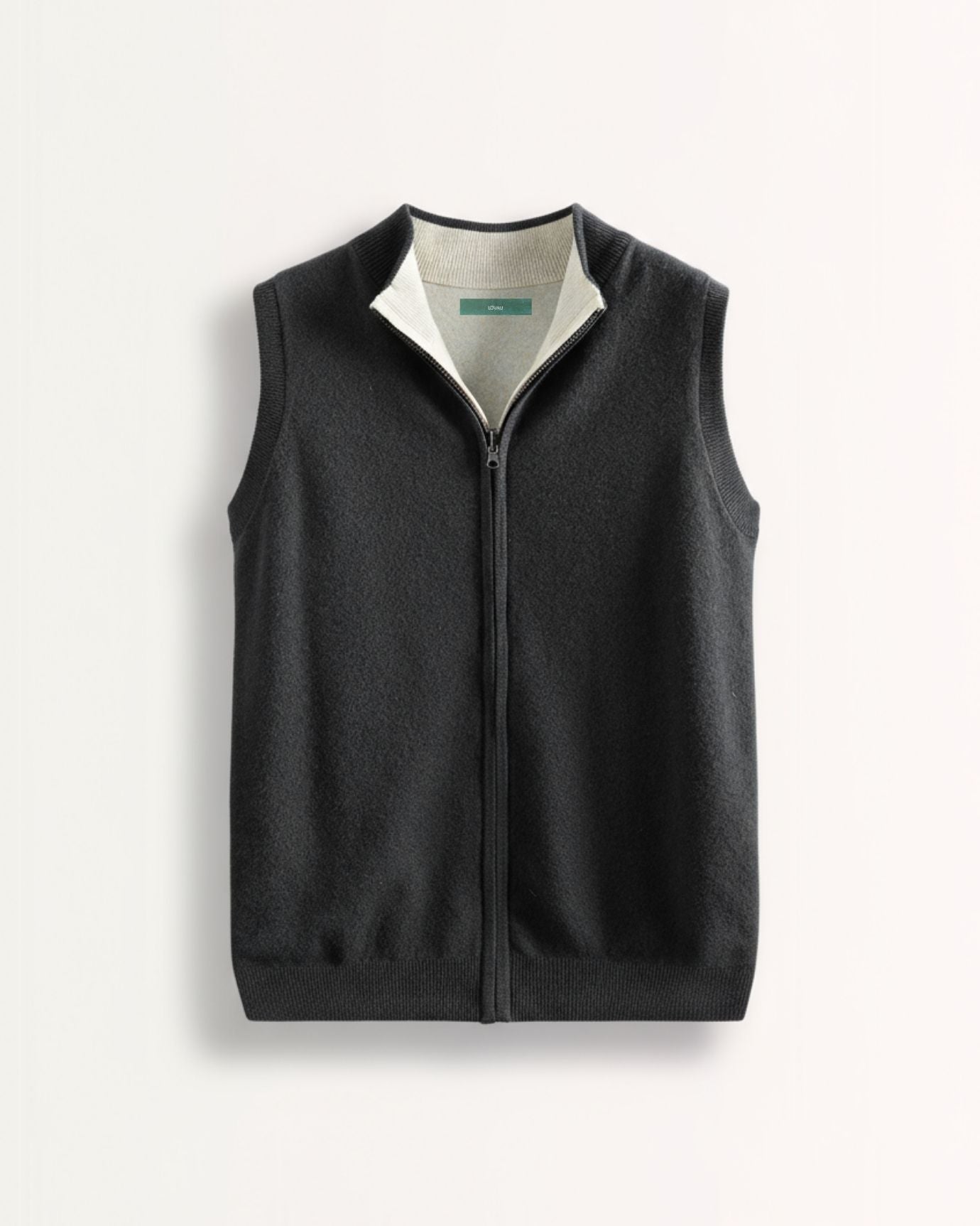 Double-Sided Zip Wool Cashmere Vest Men | Lovau