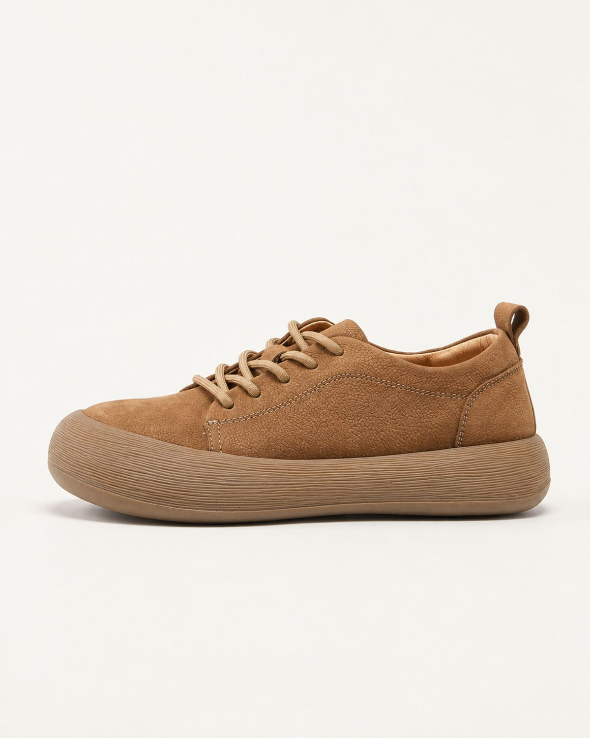 Top-Grain Leather Chunky Lace-Up Comfort Shoes