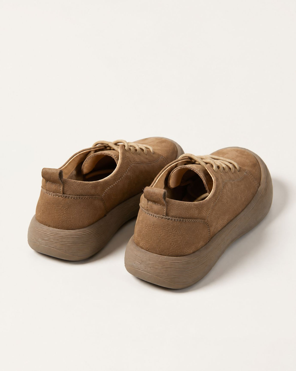 Top-Grain Leather Chunky Lace-Up Comfort Shoes