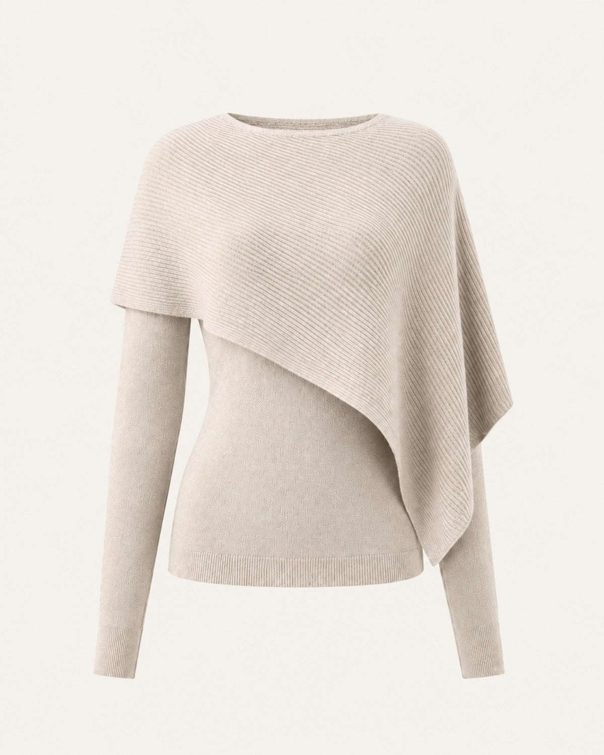 Mina Asymmetrical Draped Knit Shawl Top