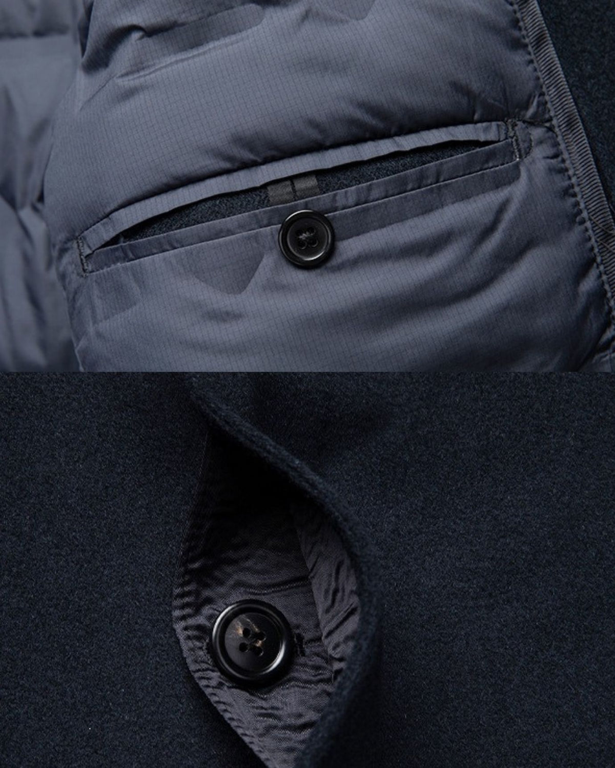 Down-Filled Cashmere Blend Overcoat with Mink Collar