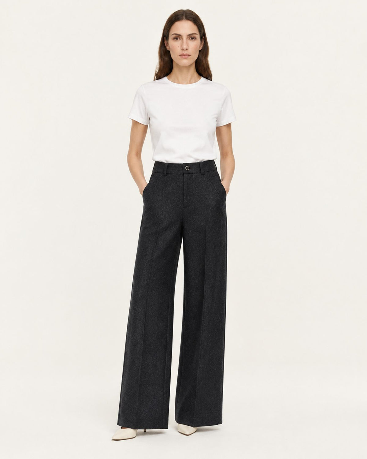Woman Tailored High-Waisted Wool Trousers