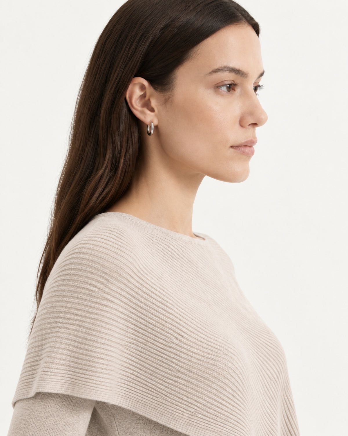 Mina Asymmetrical Draped Knit Shawl Top