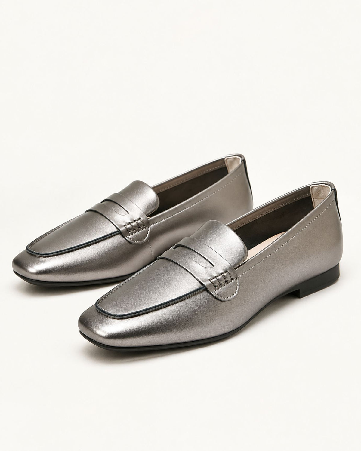 Genuine Leather Square-Toe Slip-On Old Money Loafers
