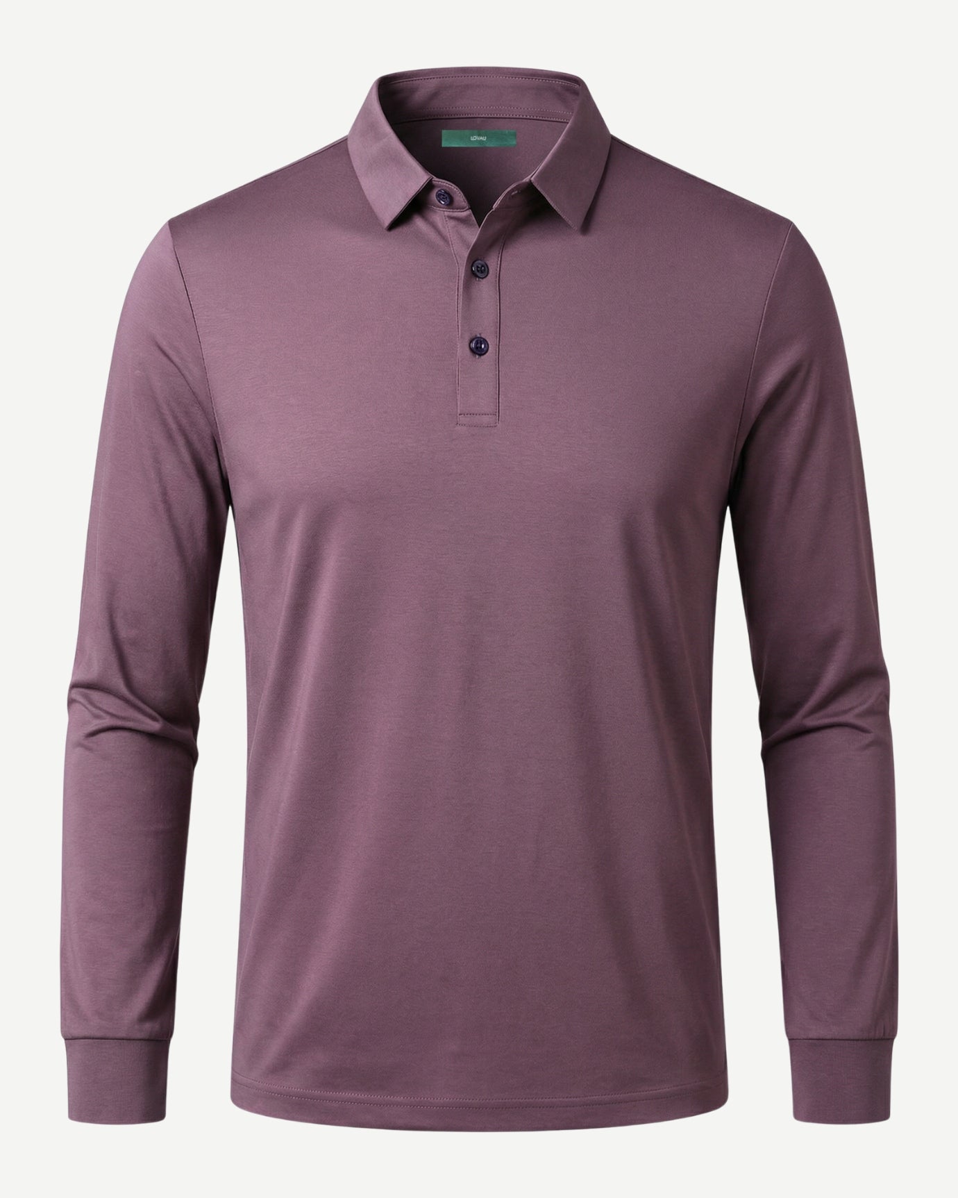 High-End Double Mercerized Cotton Silk Long-Sleeve Polo Shirt