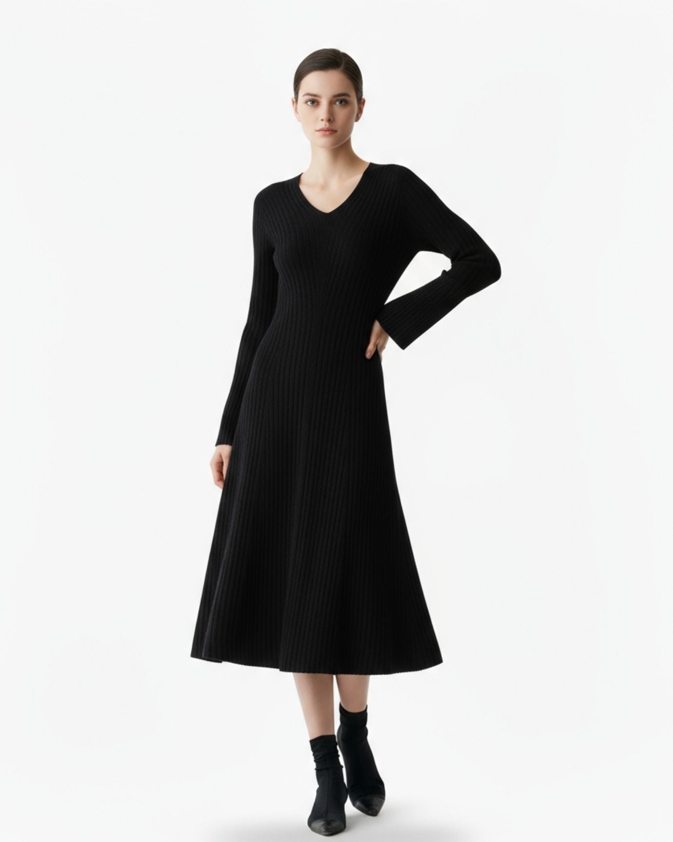 Cashmere Dress Skin Proof Tested V-Neck