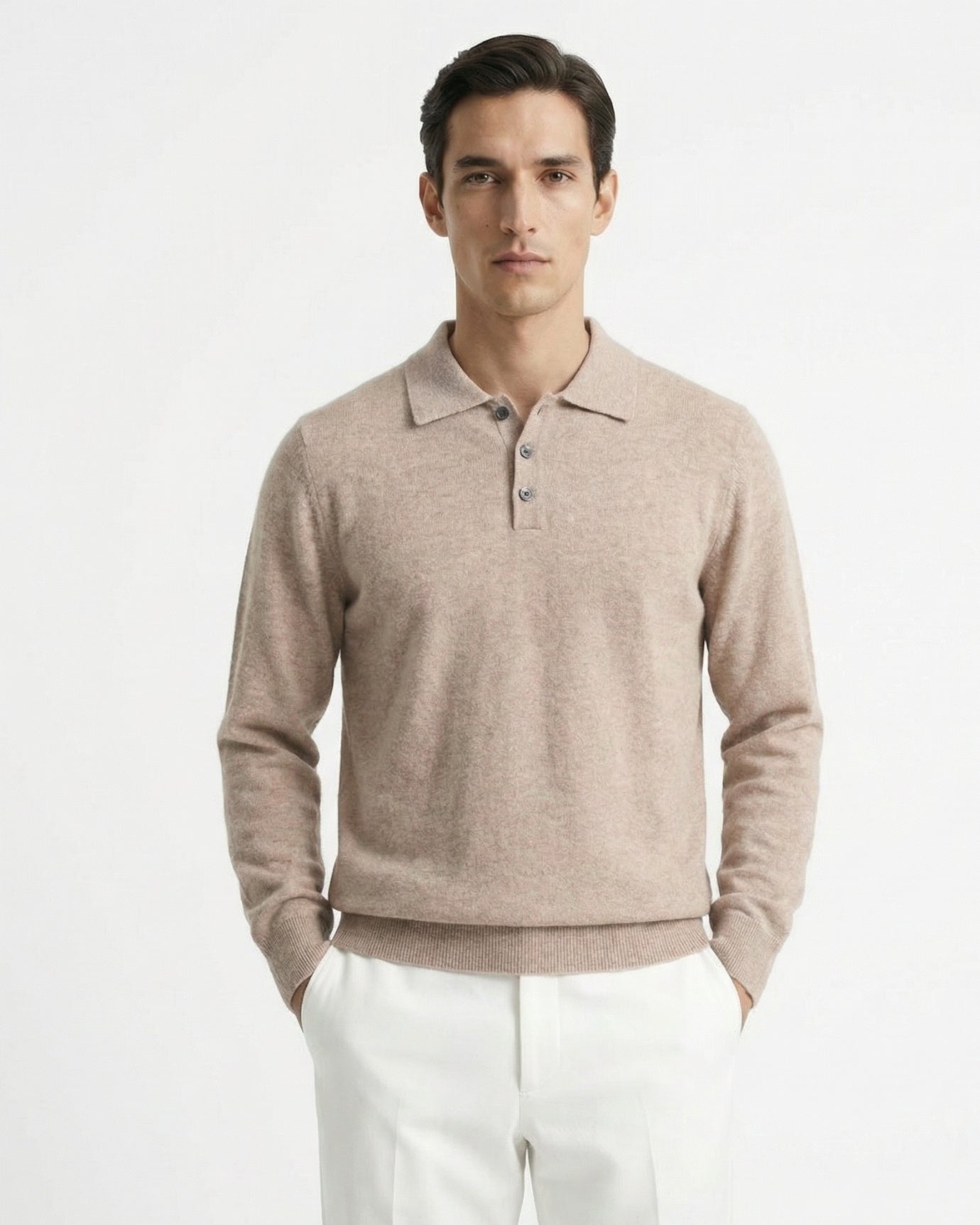 Fine Cashmere Polo Long Sleeve