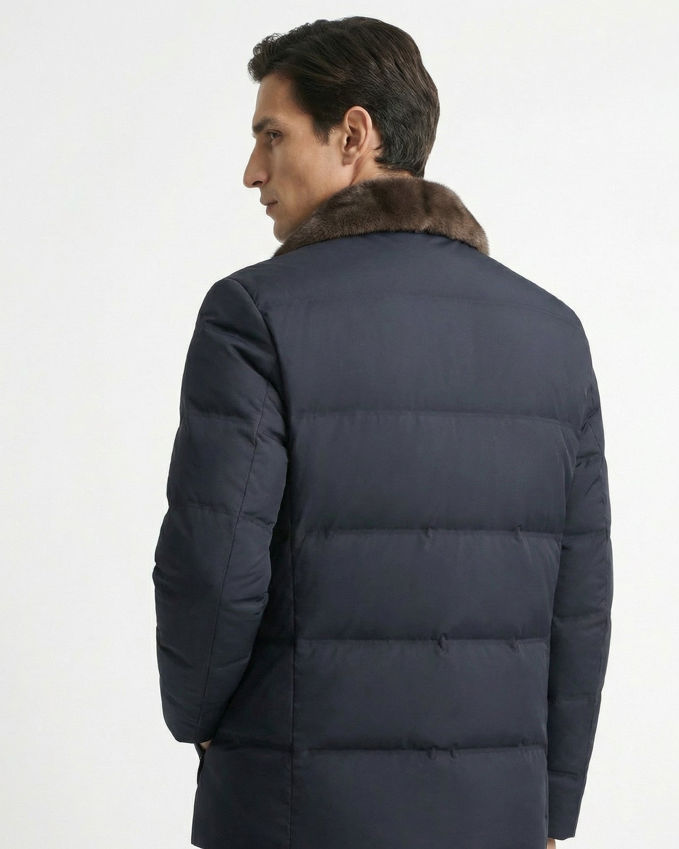 High-End Jacket with Mink Fur Collar & Detachable Rabbit Fur Liner