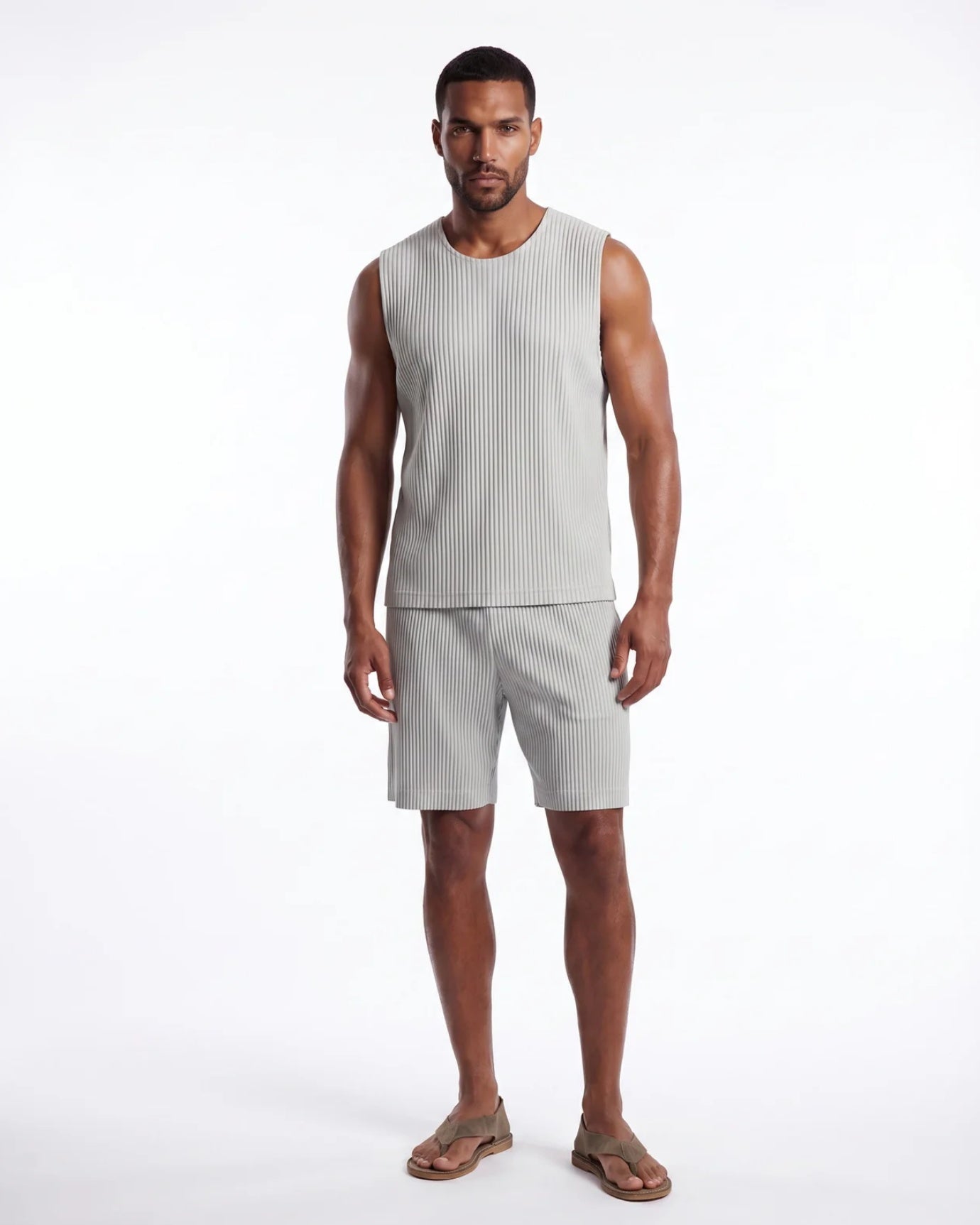 Sakura Pleated Set Vest & Shorts