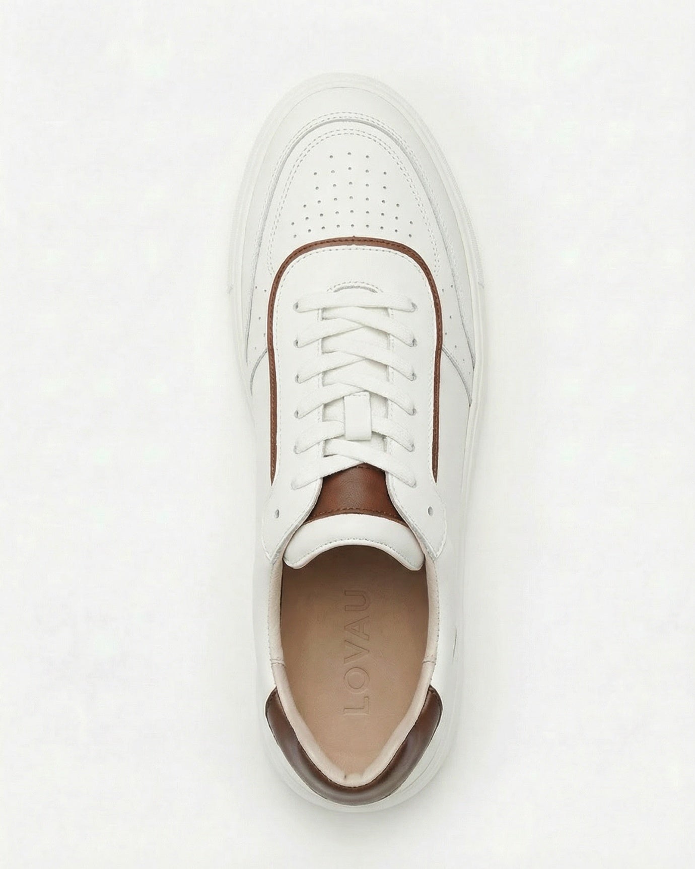 Marbella White Genuine Leather Thick-Bottom Sneakers