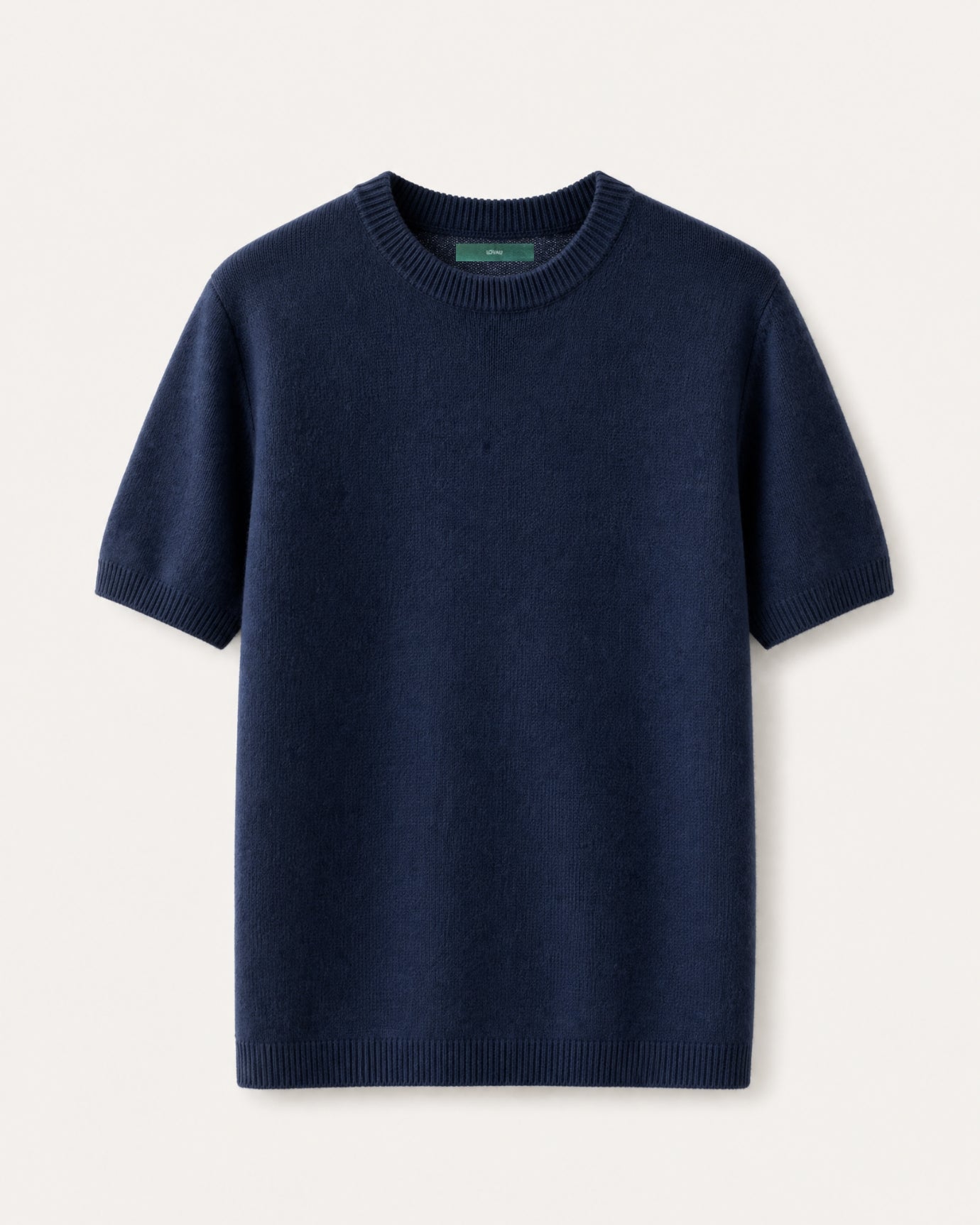 Cashmere Basic Knit Short-Sleeve Tee