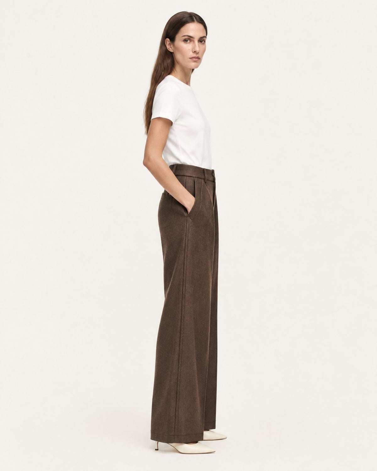 Woman Tailored High-Waisted Wool Trousers
