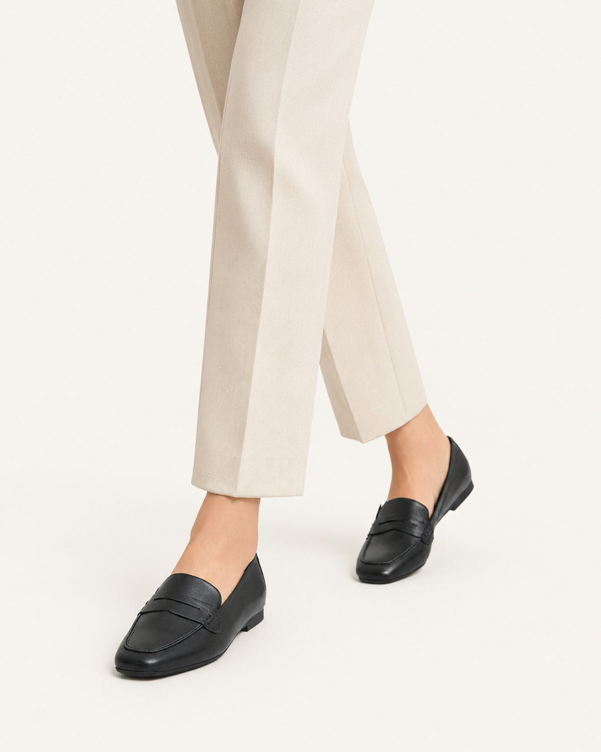 Genuine Leather Square-Toe Slip-On Old Money Loafers