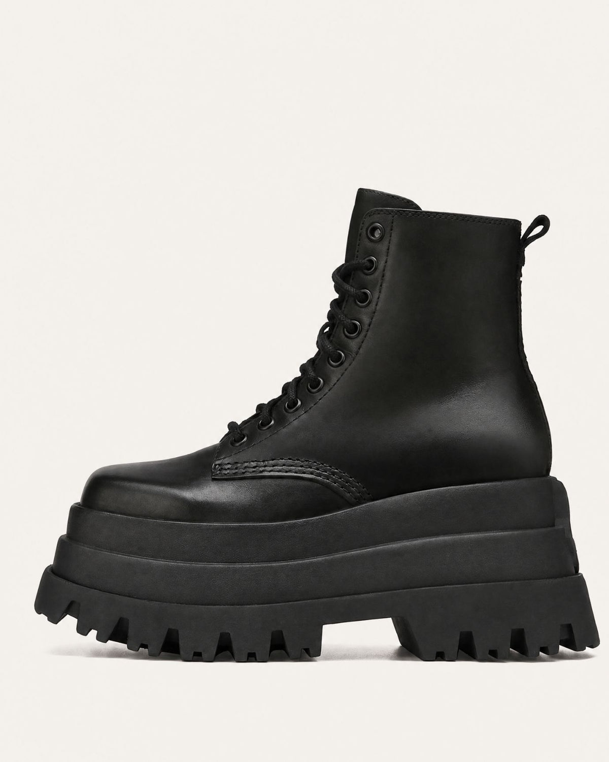 Maria Square-Toe Platform Lace-Up Combat Boots