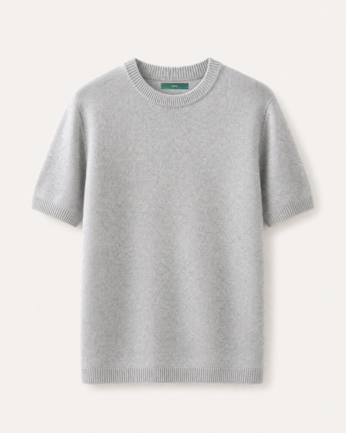 Cashmere Basic Knit Short-Sleeve Tee