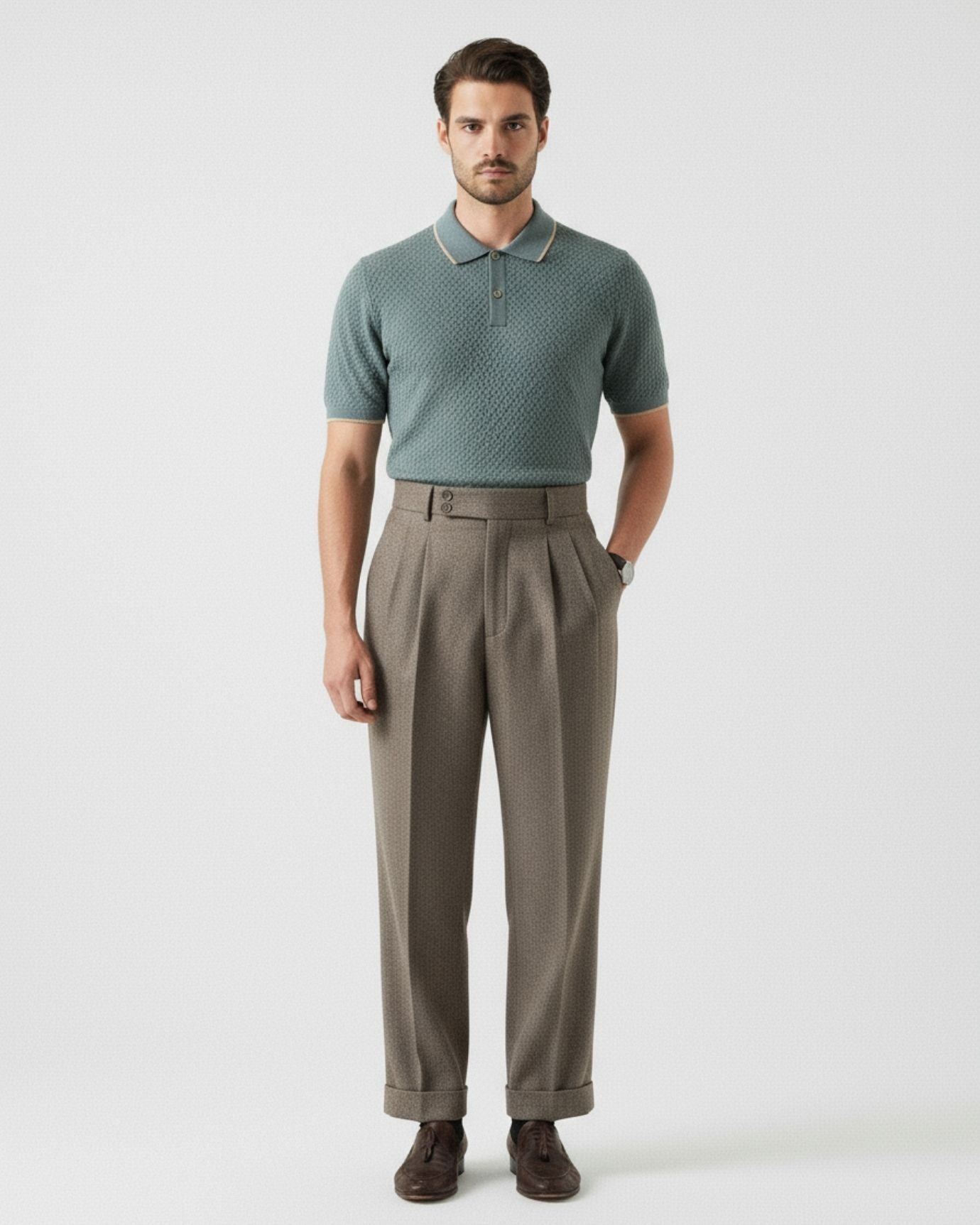 Cashmere Polo Short Sleeve Business Casual