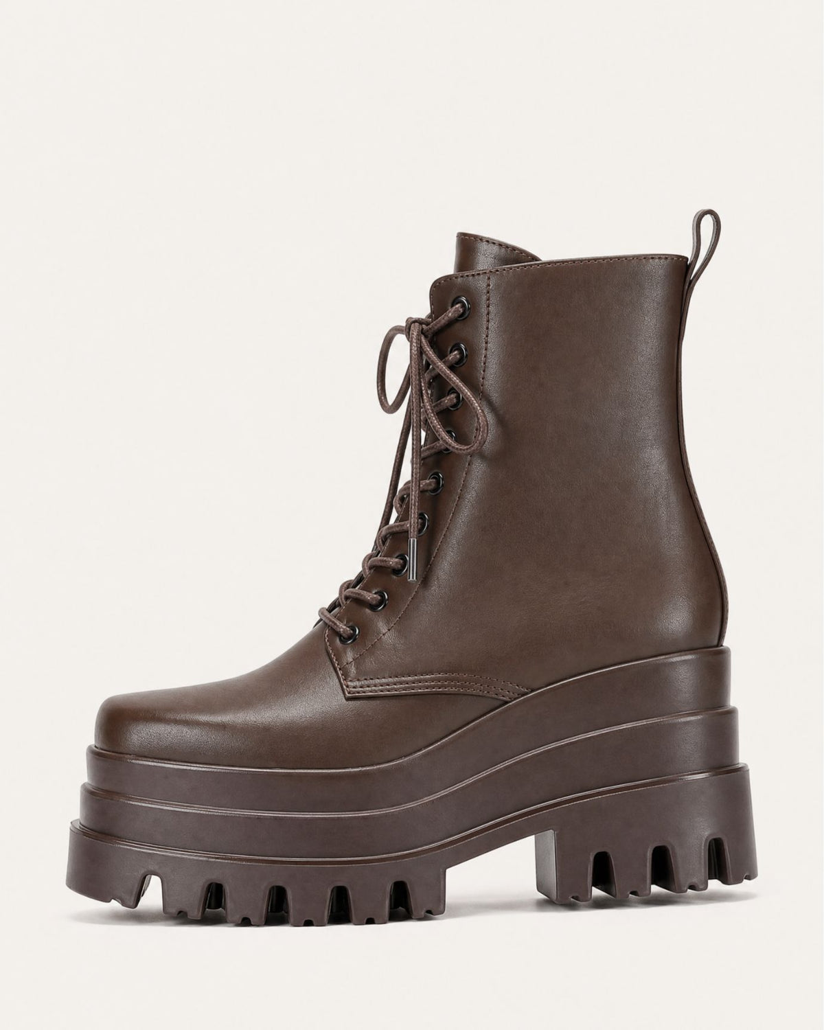 Maria Square-Toe Platform Lace-Up Combat Boots