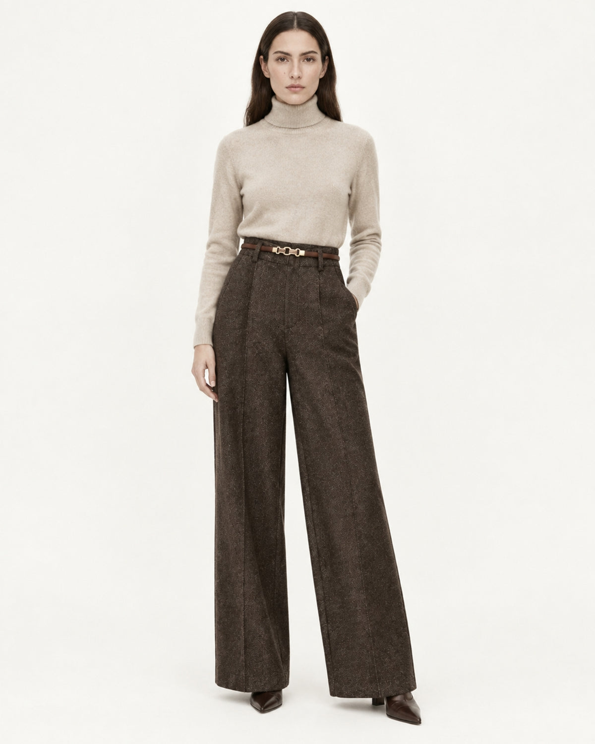 Woman Heavyweight Straight Leg Wool Pants