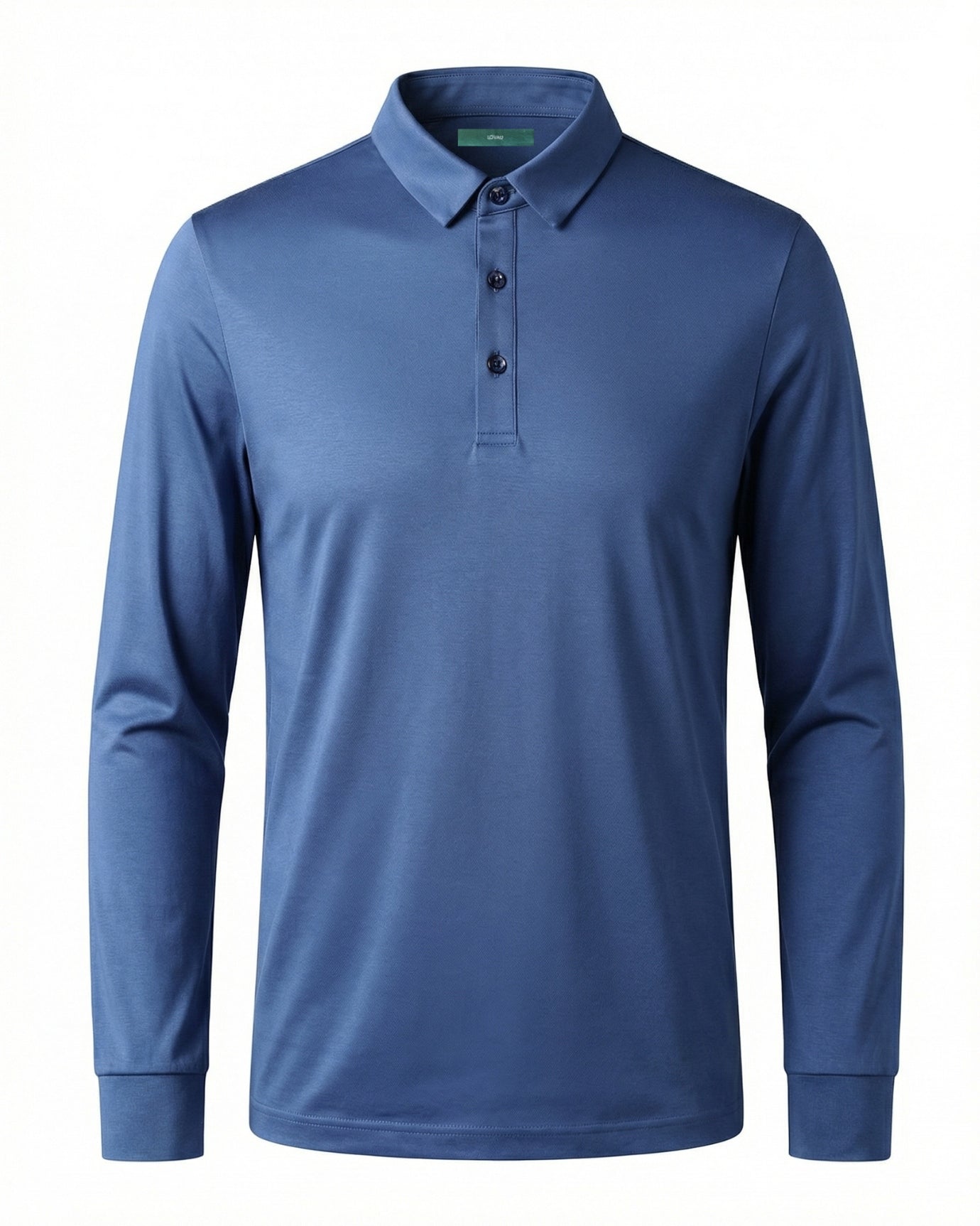 High-End Double Mercerized Cotton Silk Long-Sleeve Polo Shirt