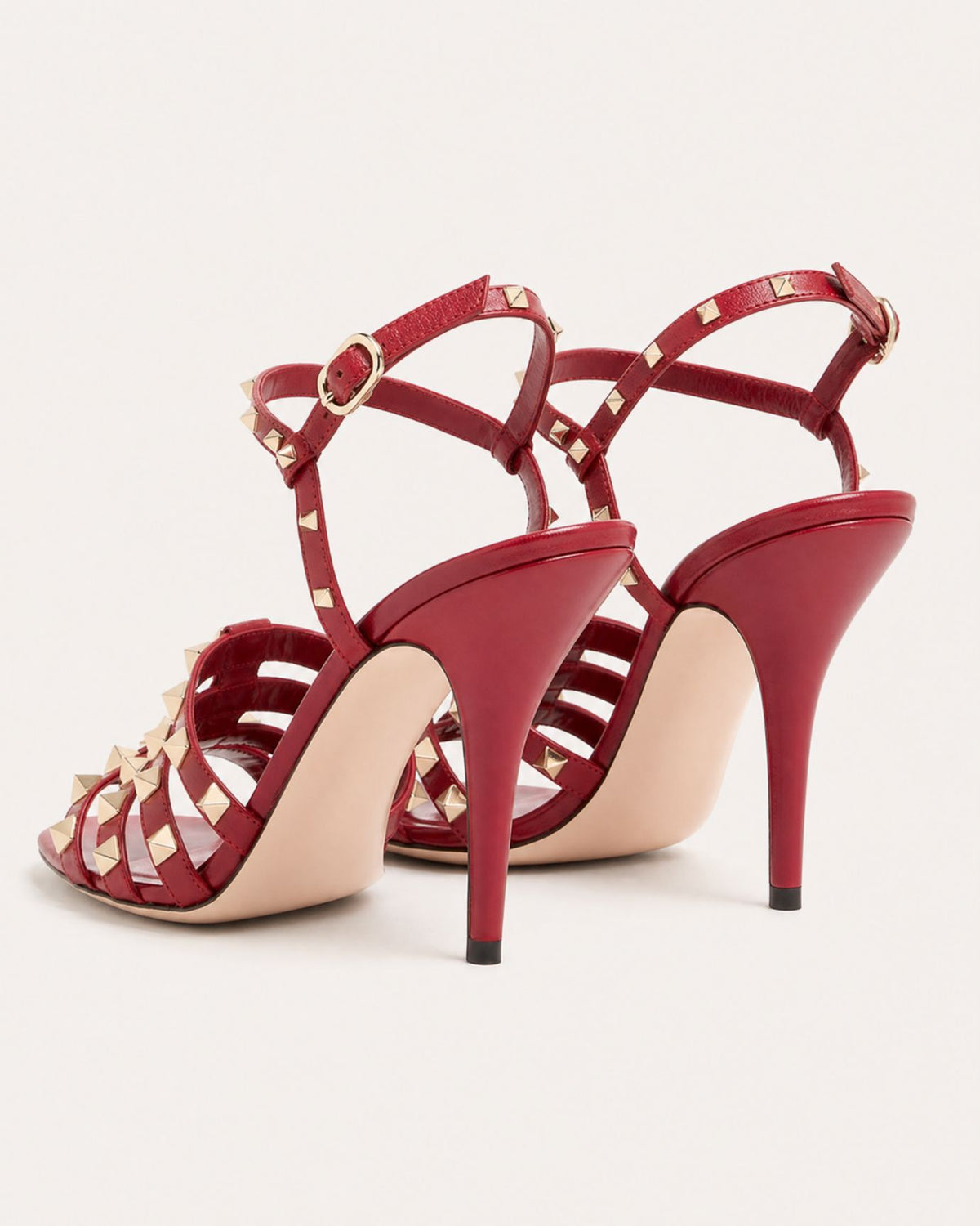 Rinna Open-Toe Studded Ankle-Strap Heels
