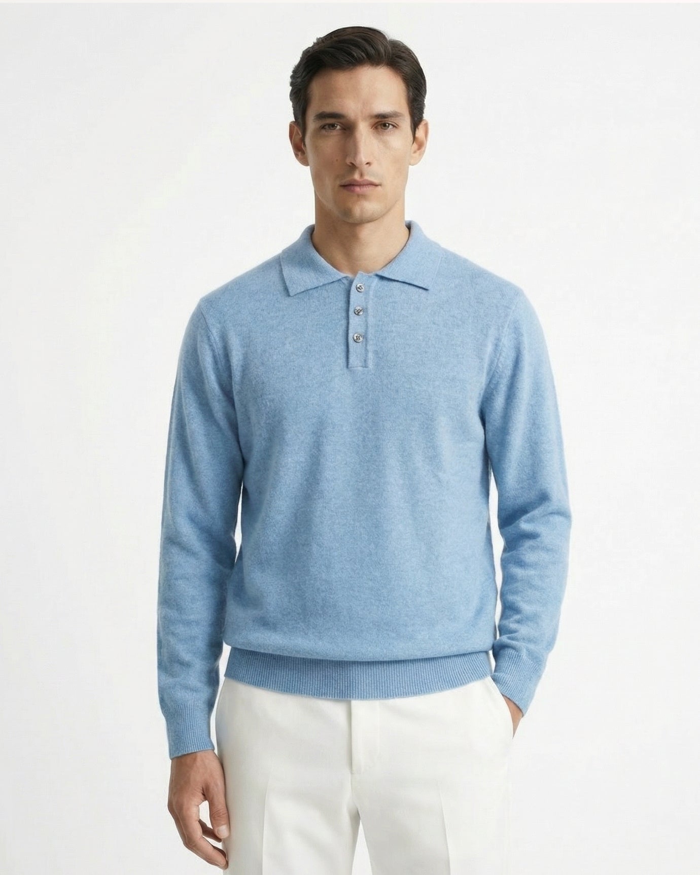Fine Cashmere Polo Long Sleeve